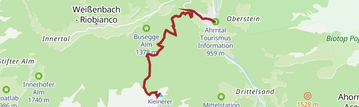 Route map: Mountain tour to the Kleiner Nock